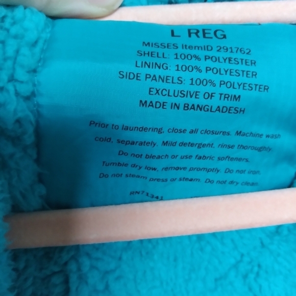 L. L. Bean Blue Green Quilted Fleece Lined Full Zip Sleeveless Vest Size Large - Picture 12 of 16